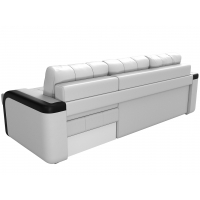 Угловой диван Марсель (экокожа белый чёрный) - Изображение 1